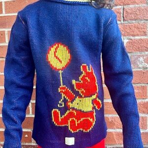 Deadstock Vintage Kids Winnie the Pooh Knit Sweater Primary Colours